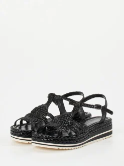 – Plateau-Sandale aus Flechtleder-Pons Quintana New