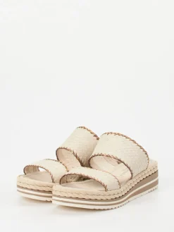 – Plateau-Sandalen aus Flechtleder Creme-Pons Quintana Clearance