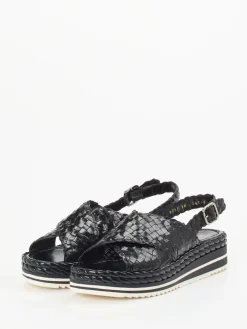 – Plateau-Sandalen aus Flechtleder-Pons Quintana Best