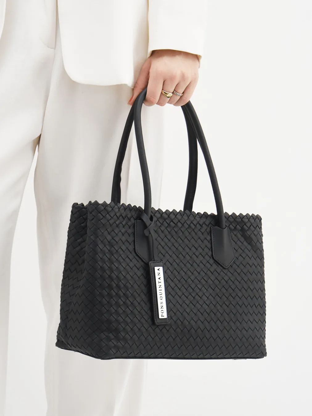 – Shopper aus Flechtleder-Pons Quintana