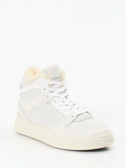 – High-Top Sneaker aus Veloursleder Offwhite-Premiata