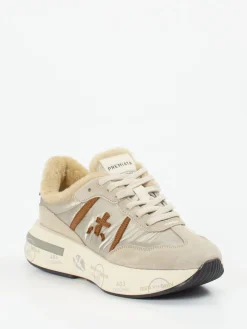 – Sneaker aus Veloursleder und Textil beige-Premiata Outlet