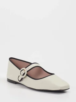 – Mary Jane Flats aus Glattleder Creme-Pretty Ballerinas
