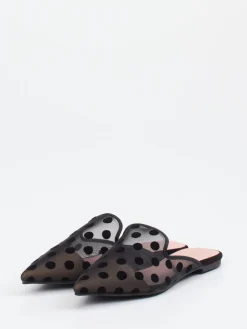 – Mules aus Netz mit Samt-Punkten-Pretty Ballerinas Online