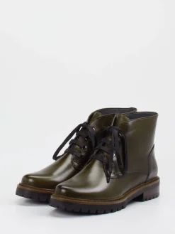 – Schnürstiefelette aus Lammleder Oliv-Ralph Harrison Best