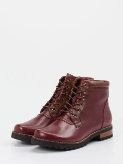 – Schnürstiefelette aus Lammleder bordeaux-Ralph Harrison