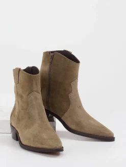 – Stiefeletten aus Veloursleder sandbeige-Ralph Harrison Discount