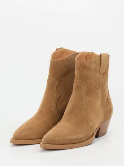 – Western-Stiefelette aus Veloursleder Cognac-Ralph Harrison Outlet