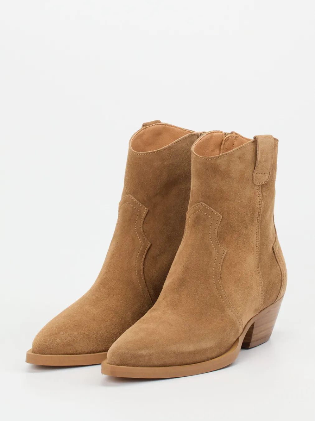 – Western-Stiefelette aus Veloursleder Cognac-Ralph Harrison Outlet