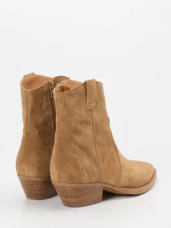 – Western-Stiefelette aus Veloursleder Cognac-Ralph Harrison Outlet