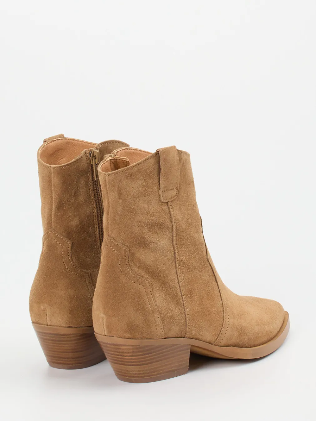 – Western-Stiefelette aus Veloursleder Cognac-Ralph Harrison Outlet