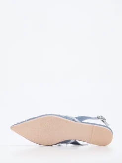 – Slingback-Ballerinas aus Denim mit Stsdetails-RAS New