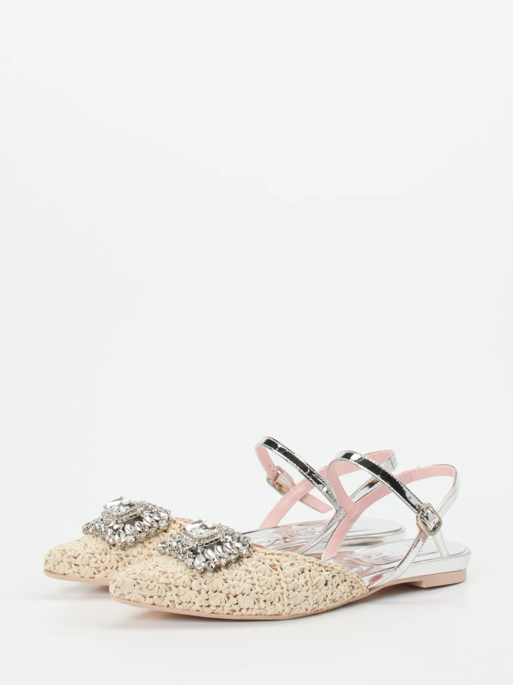 – Slingback-Ballerinas aus Bastgeflecht-RAS Sale