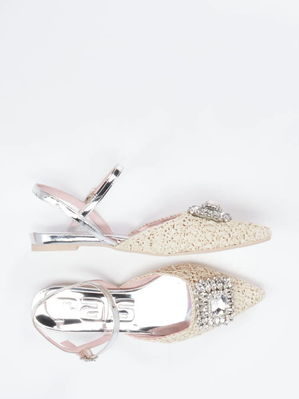 – Slingback-Ballerinas aus Bastgeflecht-RAS Sale