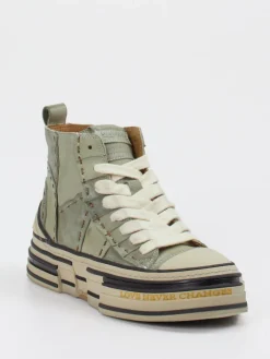 – High-Top Sneaker aus Veloursleder Salbei-Rebecca White Clearance