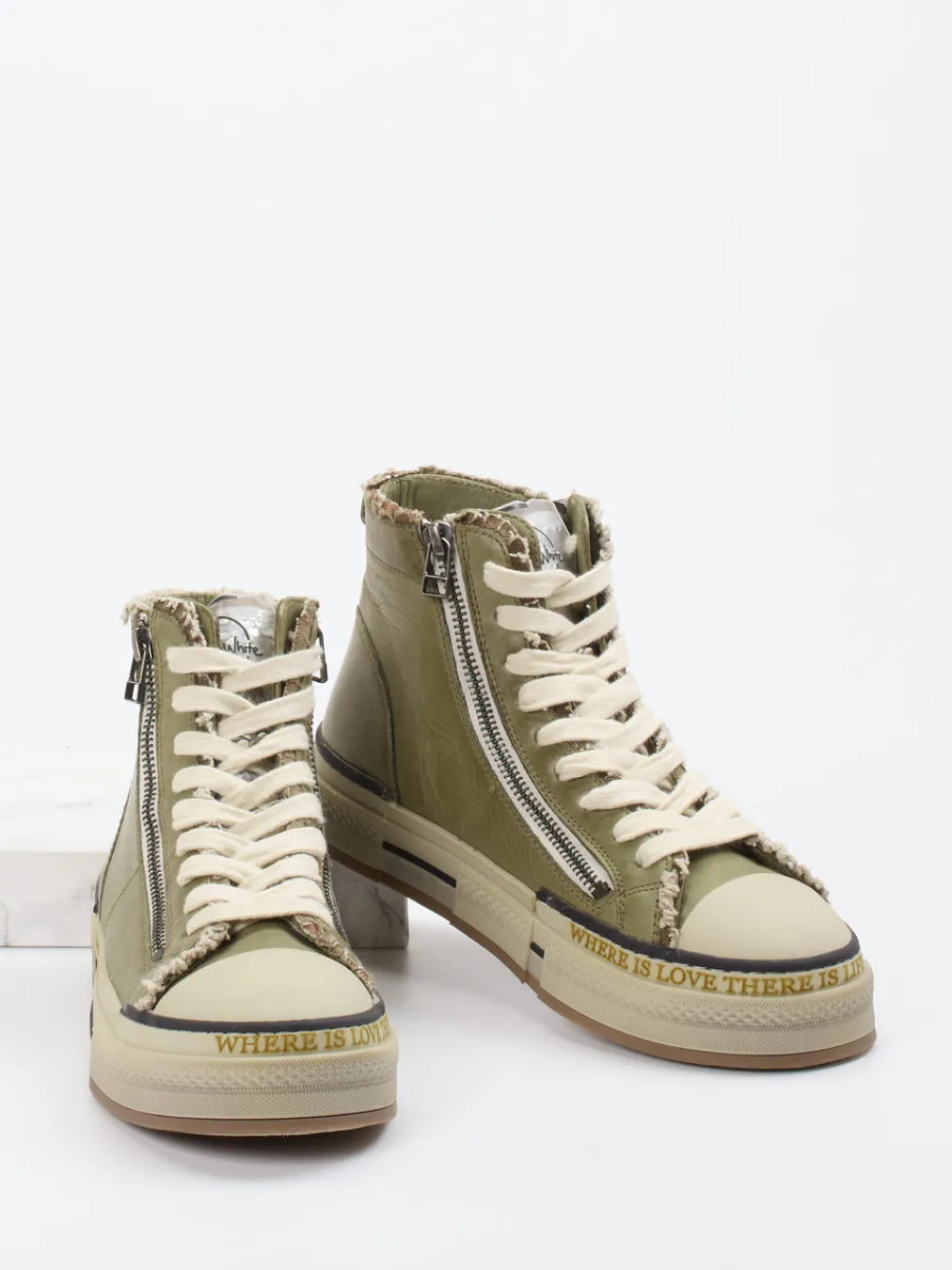 – High-Top Sneaker aus Lammleder-Rebecca White New