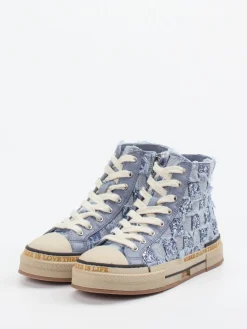 – High-Top Sneaker aus Denim mit Glitzer-Rebecca White Online