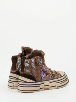 – High-Top Sneaker aus Textil mit Glitzer-Rebecca White Best