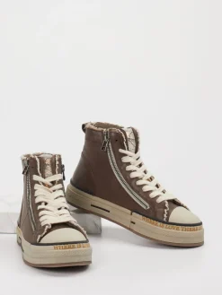 – High-Top Sneaker aus Leder altrosa-Rebecca White Online