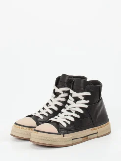 – High-Top Sneaker aus Leder-Rebecca White Hot
