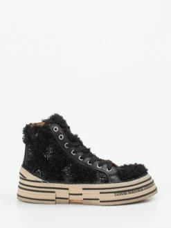 – High-Top-Sneaker aus Textil in-Rebecca White Clearance