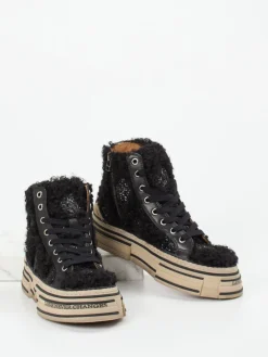 – High-Top-Sneaker aus Textil in-Rebecca White Clearance