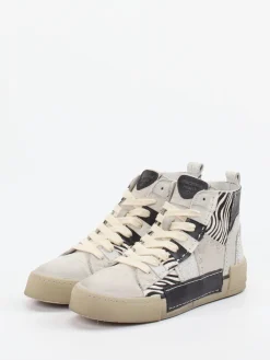 – High-Top-Sneaker aus Veloursleder Zebra-Print-Rebecca White New
