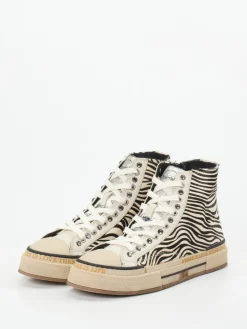 – High-Top-Sneaker aus Fellimitat Zebra-Look-Rebecca White Best