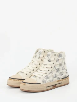 – High-Top-Sneaker aus Textil mit Glitzer-Rebecca White Outlet