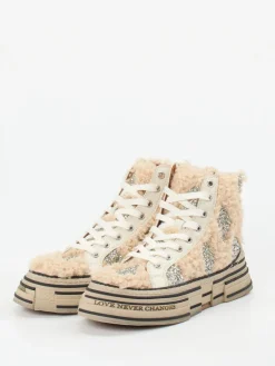 – High-Top-Sneaker aus Textil in-Rebecca White Sale