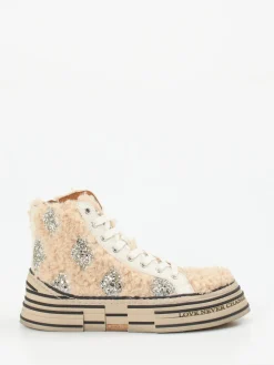 – High-Top-Sneaker aus Textil in-Rebecca White Sale