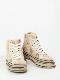 – High-Top-Sneaker aus Textil in-Rebecca White Sale