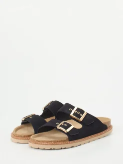 – Zweiriemer-Pantolette aus Veloursleder-Rohde Hot