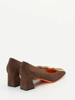 – Blockabsatz-Pumps aus Veloursleder-Santoni Outlet