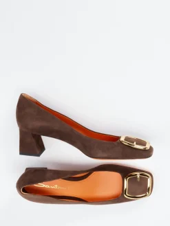 – Blockabsatz-Pumps aus Veloursleder-Santoni Outlet