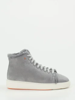 – High-Top-Sneaker aus Nubukleder hell-Santoni Clearance