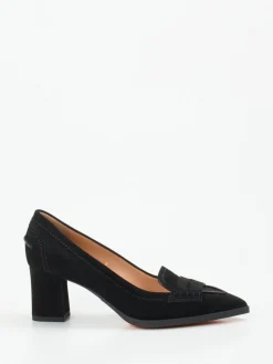 – Loafer-Pumps aus Veloursleder-Santoni New