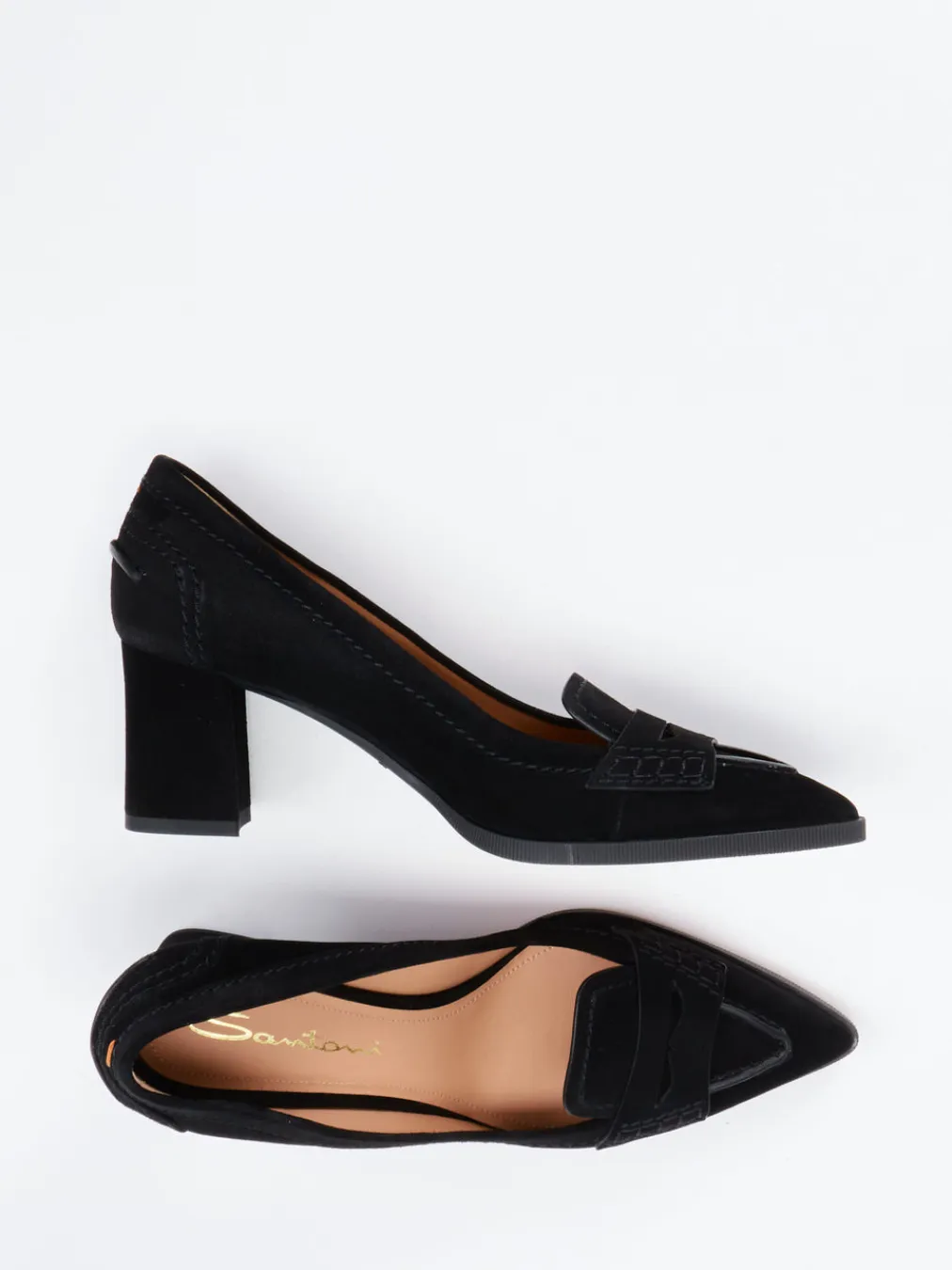 – Loafer-Pumps aus Veloursleder-Santoni New