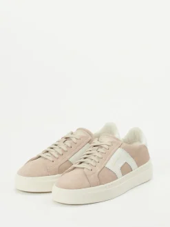 – Low-Top Sneaker aus Veloursleder Sandbeige-Santoni Sale