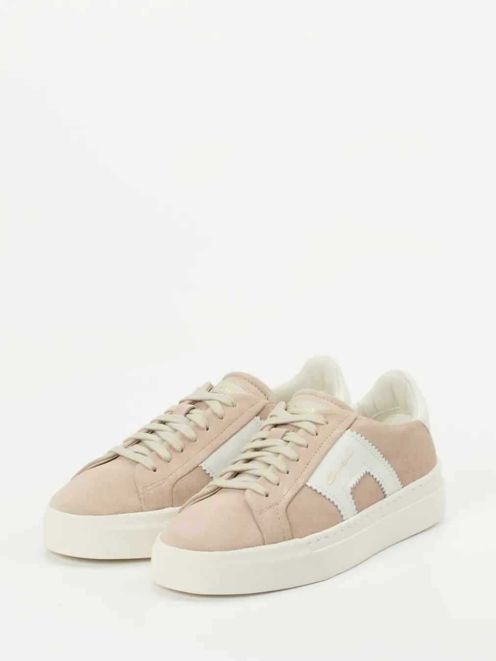 – Low-Top Sneaker aus Veloursleder Sandbeige-Santoni Sale