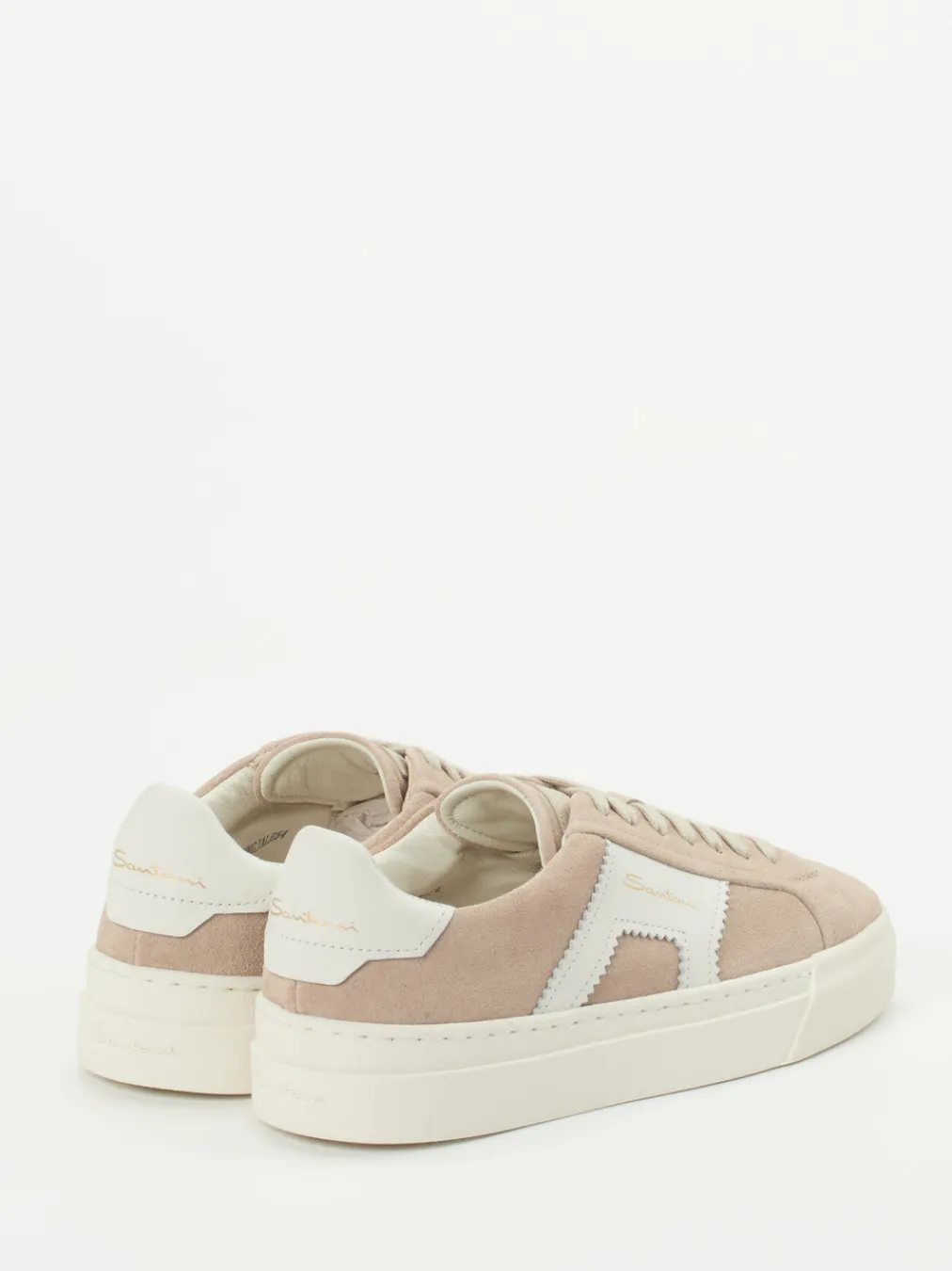 – Low-Top Sneaker aus Veloursleder Sandbeige-Santoni Sale
