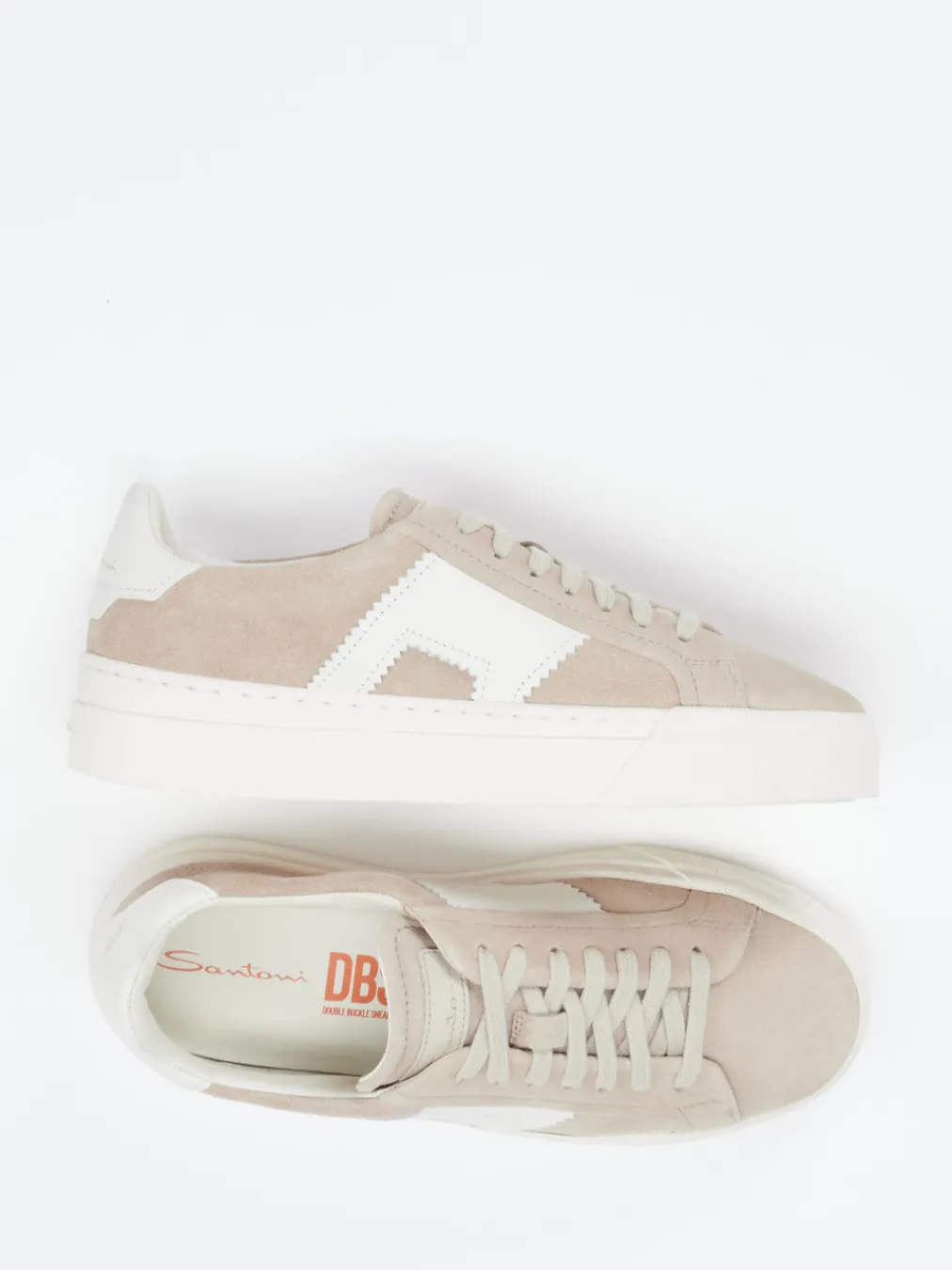 – Low-Top Sneaker aus Veloursleder Sandbeige-Santoni Sale