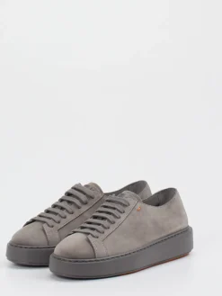 – Low-Top Sneaker aus Veloursleder-Santoni New