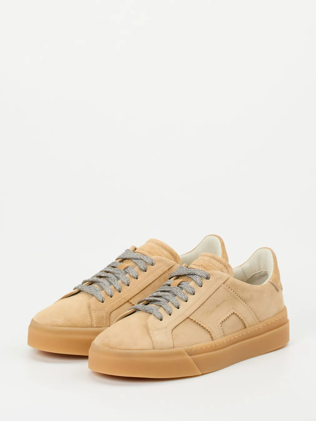 – Low-Top Sneaker aus Veloursleder sandbeige-Santoni