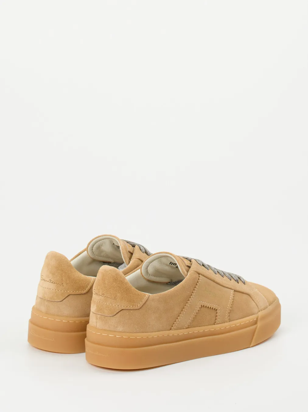 – Low-Top Sneaker aus Veloursleder sandbeige-Santoni