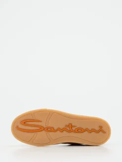 – Low-Top Sneaker aus Veloursleder sandbeige-Santoni