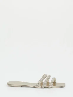 – Pantolette aus Metallic mit Strassdetails-Santoni Online