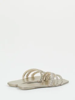 – Pantolette aus Metallic mit Strassdetails-Santoni Online