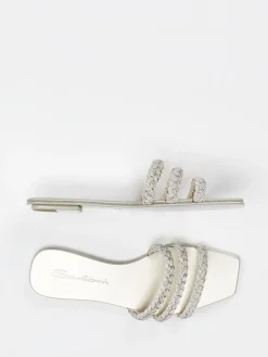 – Pantolette aus Metallic mit Strassdetails-Santoni Online