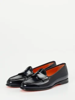– Penny Loafer aus Kalbleder in Dunkel-Santoni Clearance